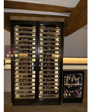 Custom-made N°2 single-temperature wine cabinet - steel frame- 349 Bottles - Sliding shelves Ma Cave à Vin