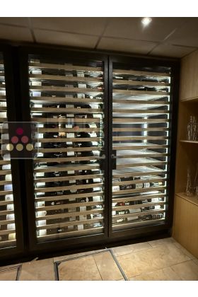 Custom-made N°2 single-temperature wine cabinet - steel frame- 518 Bottles - Sliding shelves