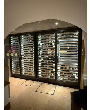 Custom-made N°4 single-temperature wine cabinet - steel frame- 518 Bottles - Sliding shelves Ma Cave à Vin