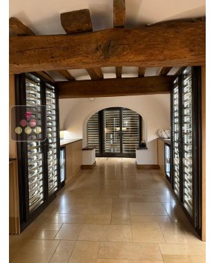 4 Custom-made single-temperature wine cabinet - steel frame- 1744 Bottles - Sliding and présentation shelves Ma Cave à Vin