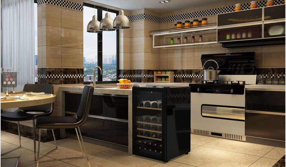 Single temperature wine service or storage cabinet