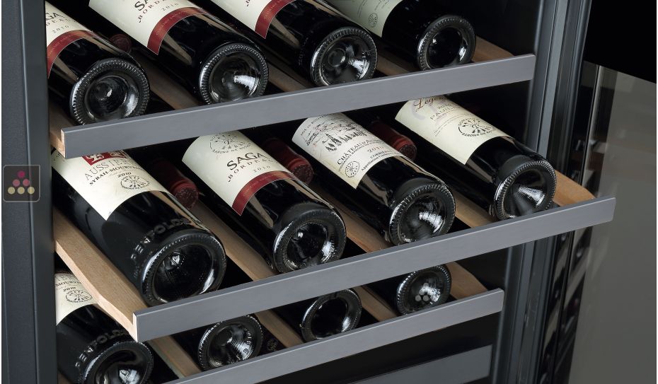 Dual temperature wine cabinet for service