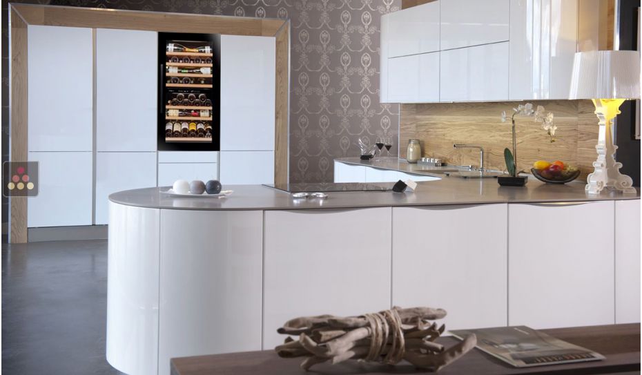 Dual temperature built in wine service cabinet