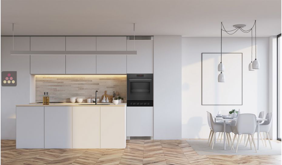 Built-in mono-temperature wine service cabinet with drawer - Push open door