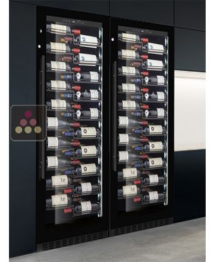 Combination of 2 built-in single temperature wine service or storage cabinets LE CHAI