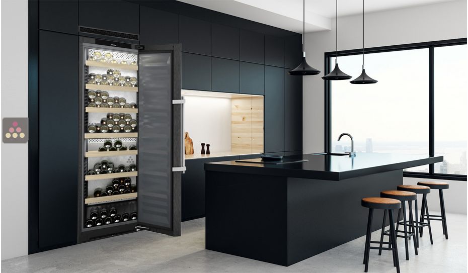 Built-in connected 2 temperature wine cabinet for ageing or conservartion