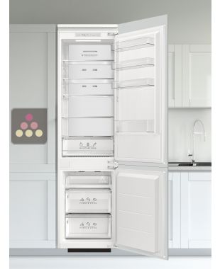 Combined built-in refrigerator and freezer with customizable front panels - 300L FRIGELUX