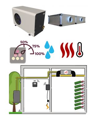 Air conditioner for wine cellar 3340W - Ductable evaporator - Cooling, Heating and Humidifying FRIAX