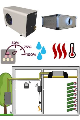 Air conditioner for wine cellar - Ductable evaporator - 2370W - Cooling, Heating and Humidifying