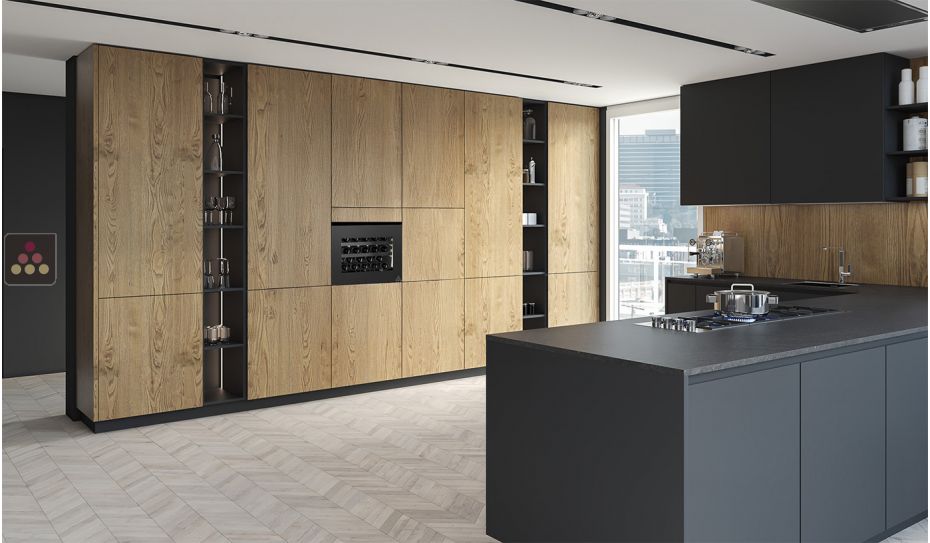 Single temperature built in wine cabinet for service self-ventilated - Push open door