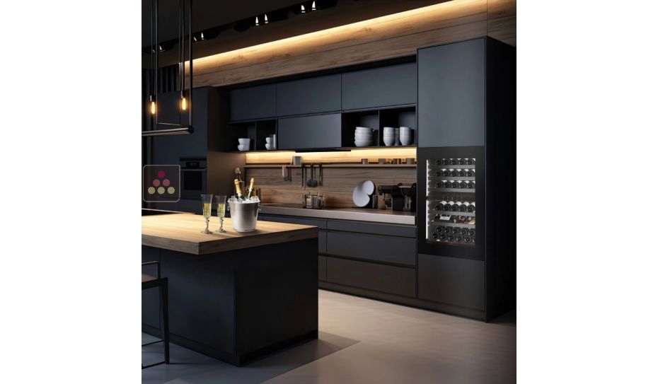 Dual temperature built in wine cabinet for service self-ventilated - Push-open door