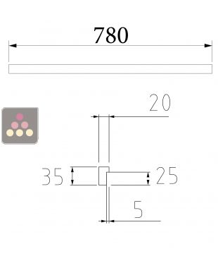 Wooden drawer front in old oak Length 780mm Ma Cave à Vin