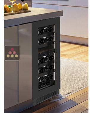 Dual temperature dark inox built in wine service cabinet - 72cm Door NESTOR M WINE