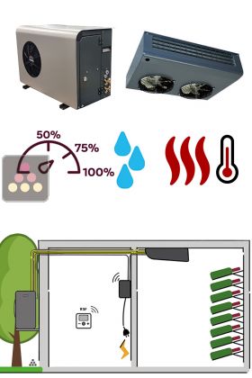 Air conditioner for natural wine cellar 1130 W - Ceiling unit cooler - Cold, humidifier and heating 