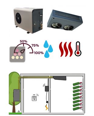 Air conditioner for natural wine cellar 1130 W - Ceiling unit cooler - Cold, humidifier and heating  FRIAX