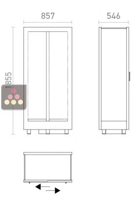 Professional built-in multi-temperature wine display cabinet - Equipment to be customized - Without cladding