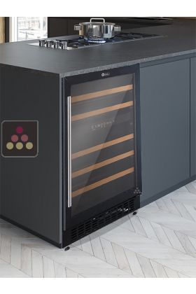 Dual temperature wine cabinet for conservation and/or service - can be built-in under a counter