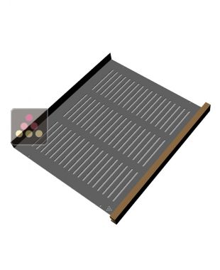 Stainless steel shelf with wooden front CALICE