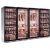 Combination of 2 refrigerated display cabinets for wine and 2 for meat maturation