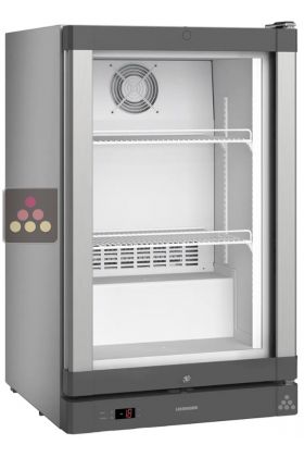 Countertop ventilated negative cabinet, glass door - Silver steel - 93L