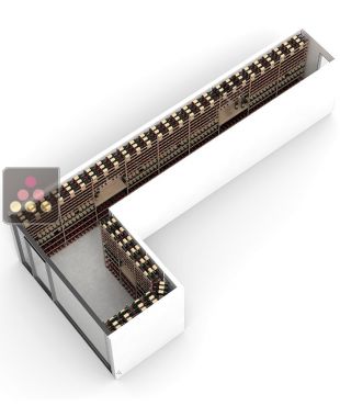 Wood and metal cellar rack for 1850 bottles - Specific manufacturing - Essentiel Wood ARCHITECTURE INTERIEURE DU VIN