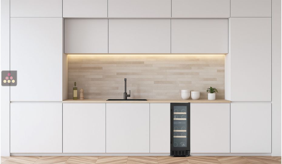 Dual temperature wine cabinet for conservation and/or service - can be built-in under a counter