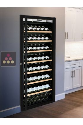 Built-in single temperature wine ageing or service cabinet - Full Glass door - Inclined bottles