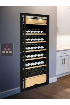 Built-in multi-Purpose Ageing and Service Wine Cabinet for cold and tempered wine - 3 temperatures - Inclined bottles - Full Glass door