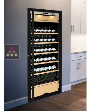 Built-in multi-Purpose Ageing and Service Wine Cabinet for cold and tempered wine - 3 temperatures - Inclined bottles - Full Glass door TRANSTHERM