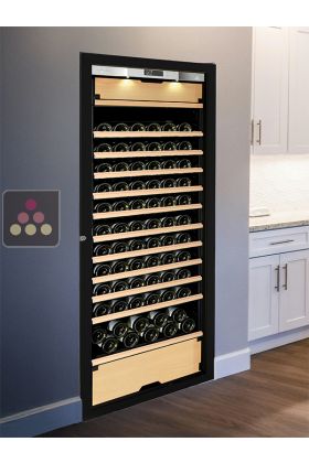 Built-in multi-Purpose Ageing and Service Wine Cabinet for cold and tempered wine - 3 temperatures - Sliding shelves - Full Glass door