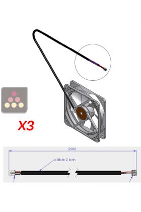 Three hot air extraction fans for built-in wine cabinet