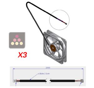 Three hot air extraction fans for built-in wine cabinet TRANSTHERM