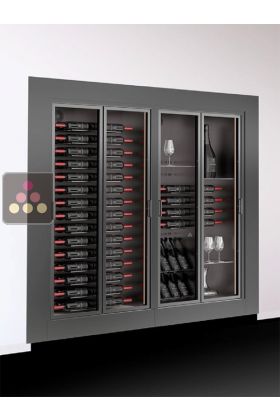 Built-in combination of 2 multi-temperature wine display cabinet  - Home - Frame - Mixte bottles - 36cm deep