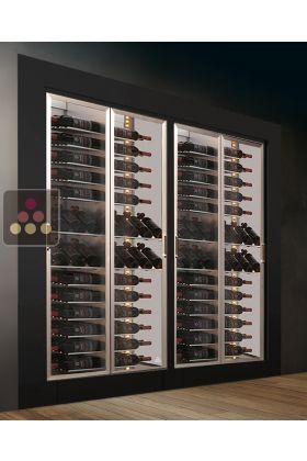 Built-in combination of two wine display cabinets - Pro - Mixt equipment - Flat frame