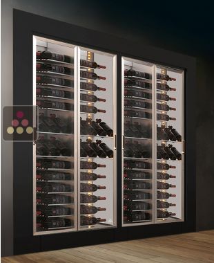 Built-in combination of two wine display cabinets - Pro - Mixt equipment - Flat frame CALICE DESIGN