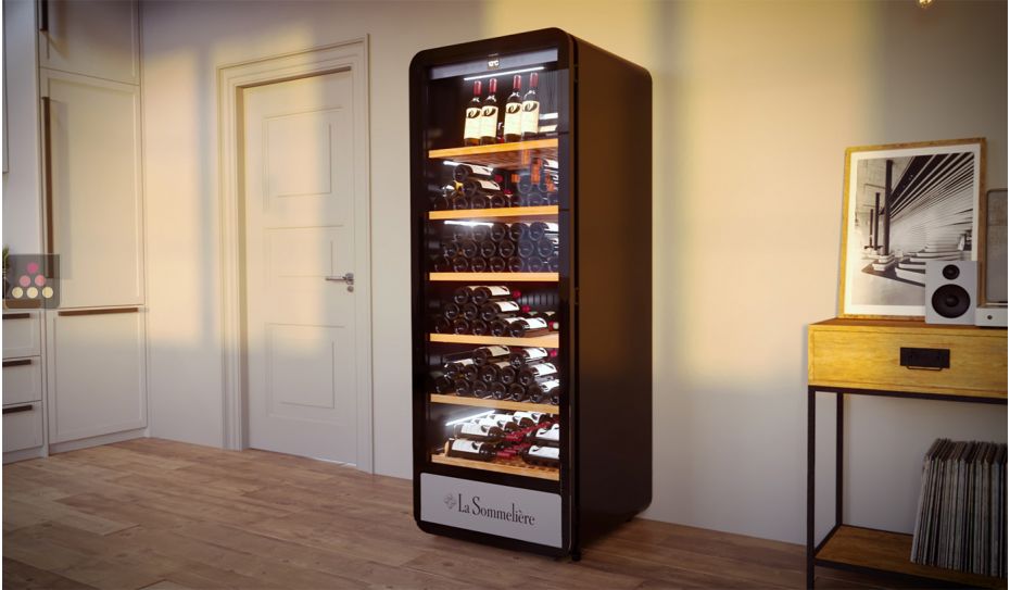Single-temperature wine cabinet for service or storage