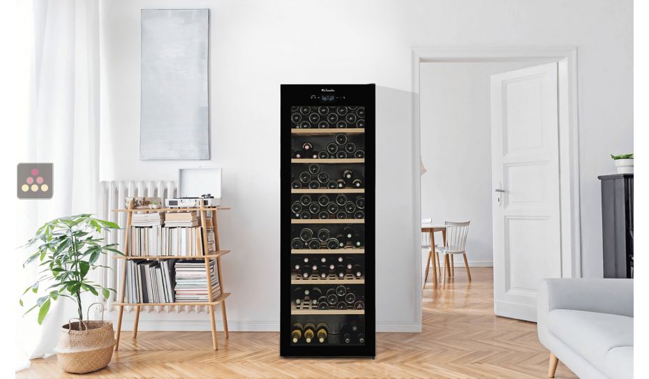 Single-temperature wine cabinet for service or storage