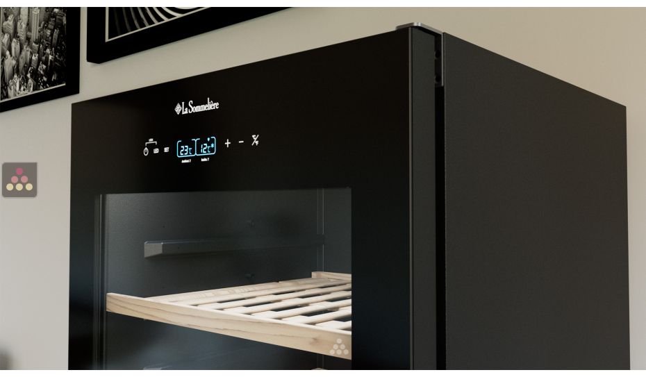 Single-temperature wine cabinet for service or storage