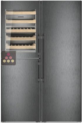 BlackSteel combined wine cabinet, freezer, refrigerator & ice maker with biofresh area