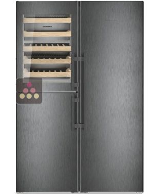 BlackSteel combined wine cabinet, freezer, refrigerator & ice maker with biofresh area LIEBHERR
