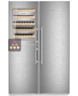 Stainless steel combined wine cabinet, freezer, refrigerator & ice maker with biofresh area LIEBHERR