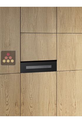 Self-ventilated built-in wine service cabinet with drawer 5 bottles - Push open door