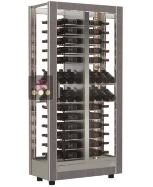 Wine display cabinet - Home - 4 glazed sides - Interchangeable cover - Mixed shelves CALICE DESIGN