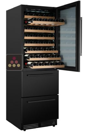 Wine, beer, spirits, and soda cellar with 3 serving temperatures