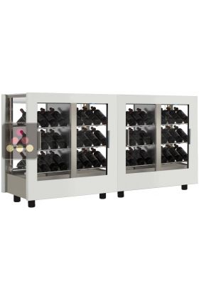 Wine display cabinet - Pro - 4 glazed sides - Interchangeable cover - Inclined bottles