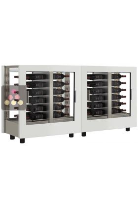 Wine display cabinet - Pro - 4 glazed sides - Interchangeable cover - Horizontal display