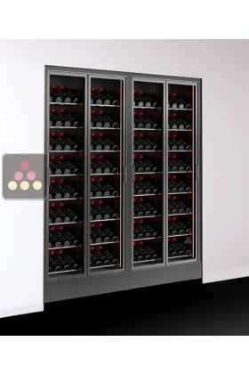 Built-in combination of two wine display cabinets - Home - Inclined display - FIT frame