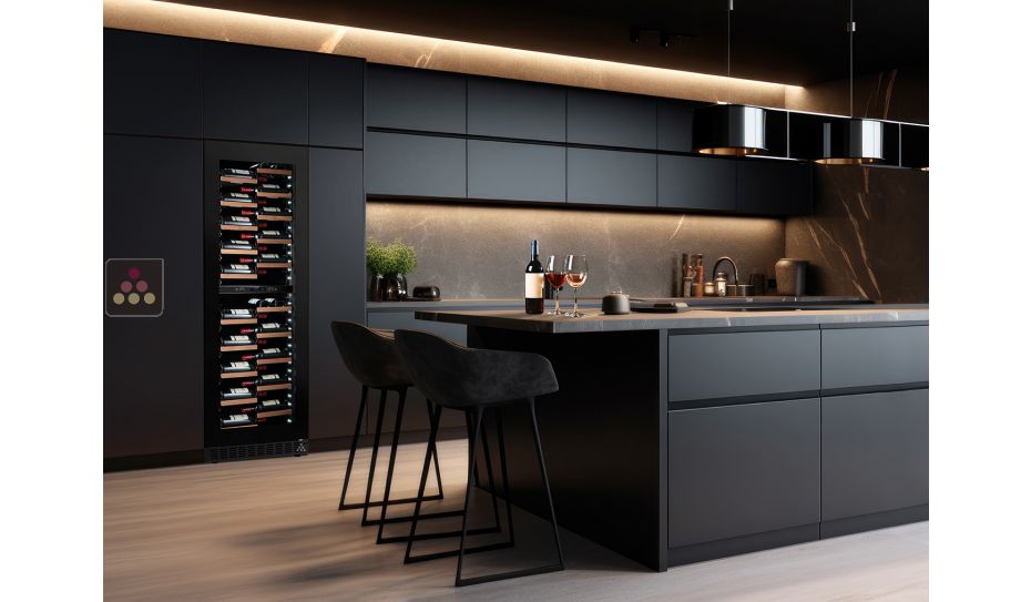 Built-in dual temperature wine service or storage cabinet