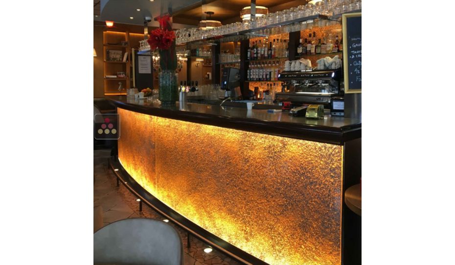 Set of 3 decorative synthetic glass panels - Copper Pépites Inclusions