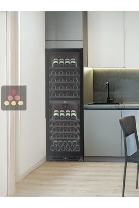 Built-in dual temperature wine cabinet for service